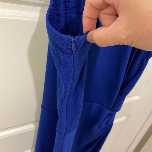 Ted Baker London Livviaa Knot Front Jersey Dress. Dark Blue. Size 3 (US SZ 8) - Picture 7 of 13